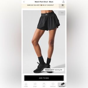 ALO match point shorts xs